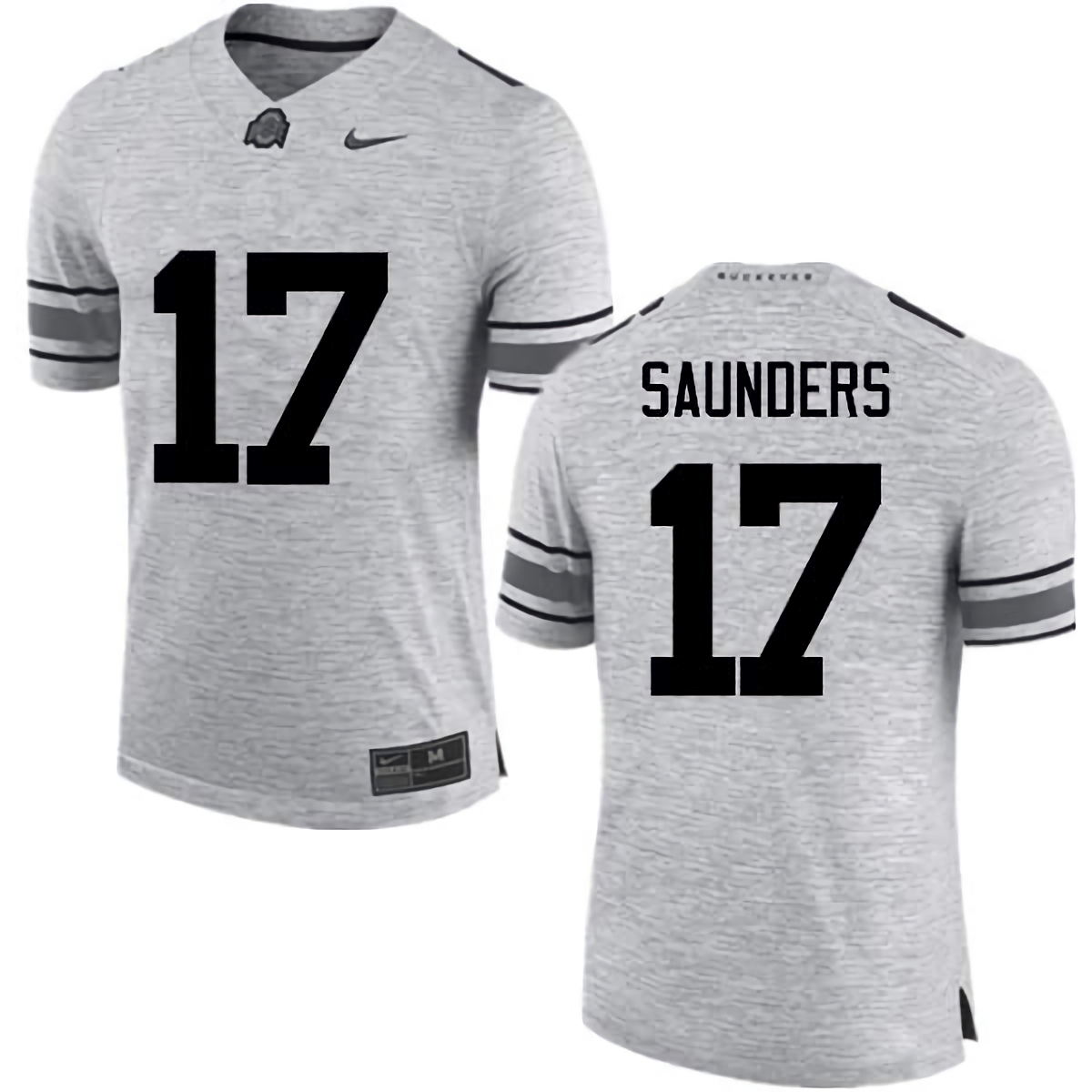 C.J. Saunders Ohio State Buckeyes Men's NCAA #17 Nike Gray College Stitched Football Jersey ZFH1356VX